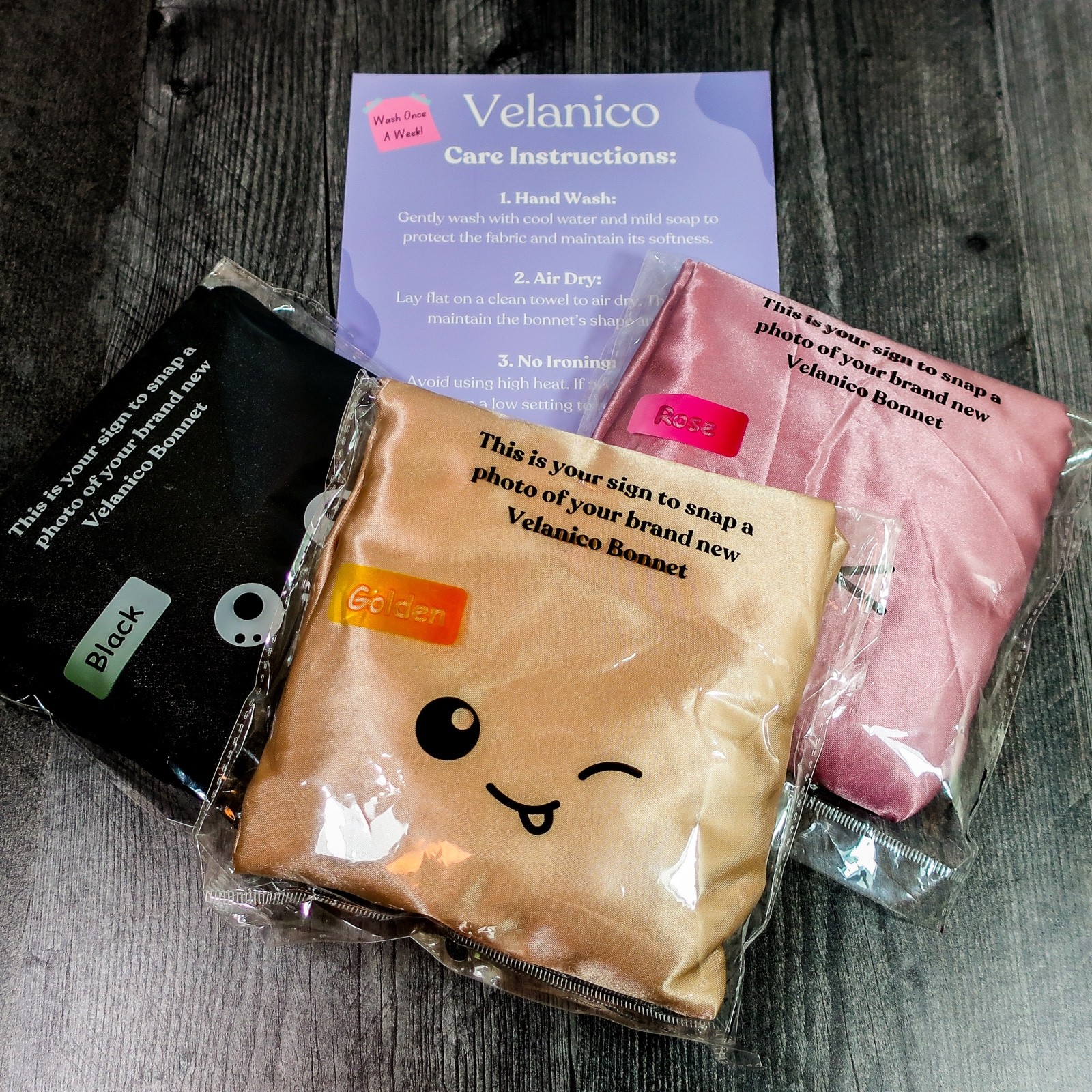 Lot of 3 NEW VELANICO SLEEPING HAIR BONNETS/NIGHT CAPS
