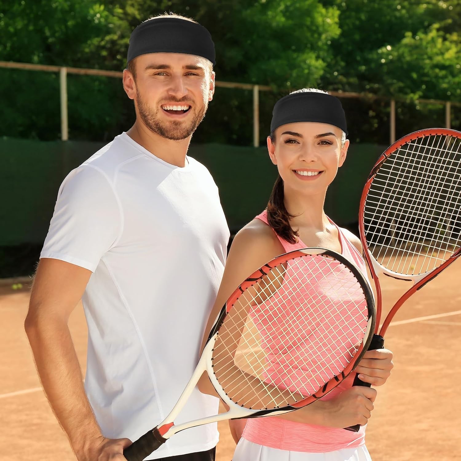6 PCS Sports Headbands Soft Stretchy Non Slip Sweat Absorbent Headbands