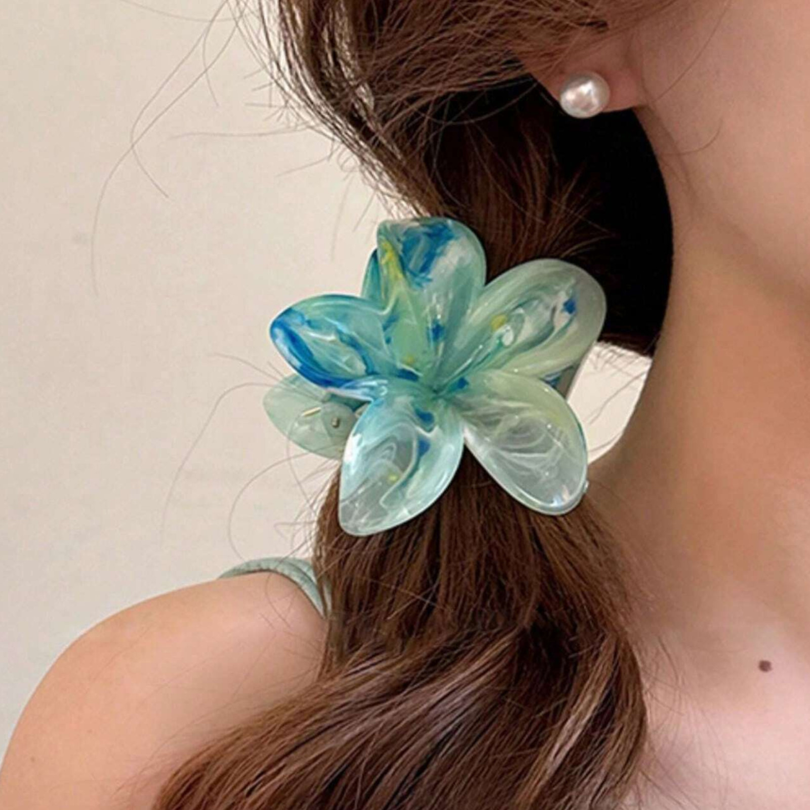 Daisy Flower Hair Claw Clip Thick Hair Women Large Boho Gold Pink Blue Jaw