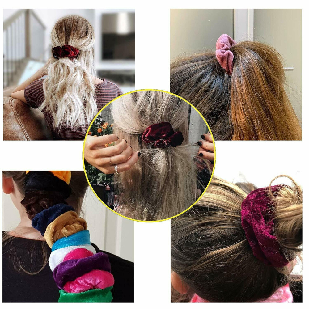 Lot Hair Scrunchies Velvet Elastic Hair Bands Scrunchy Rope Ties For Women Girl
