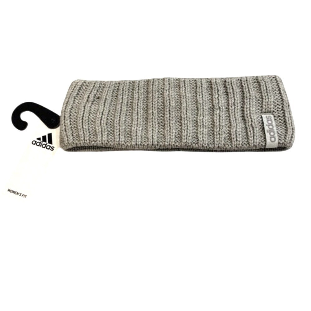 Adidas Women’s Linear Headband Light Grey Heather Ribbed Knit OSFA NEW Soccer