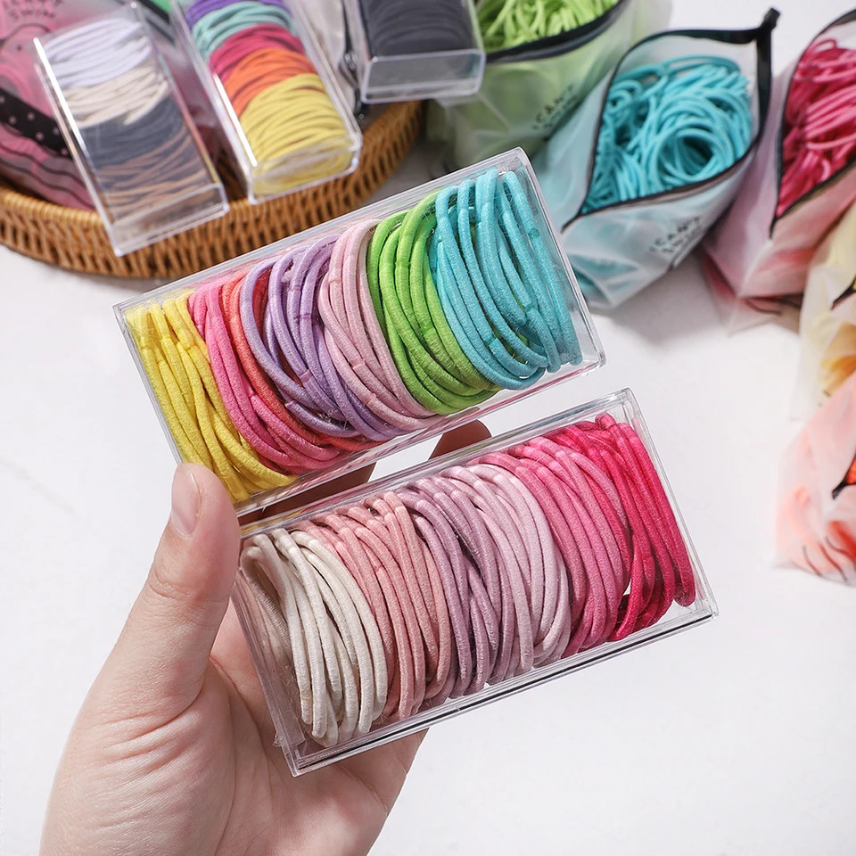 30/50/100 Pcs Girls Big Rubber Band Ponytail Holder Elastic Hair Bands Korean