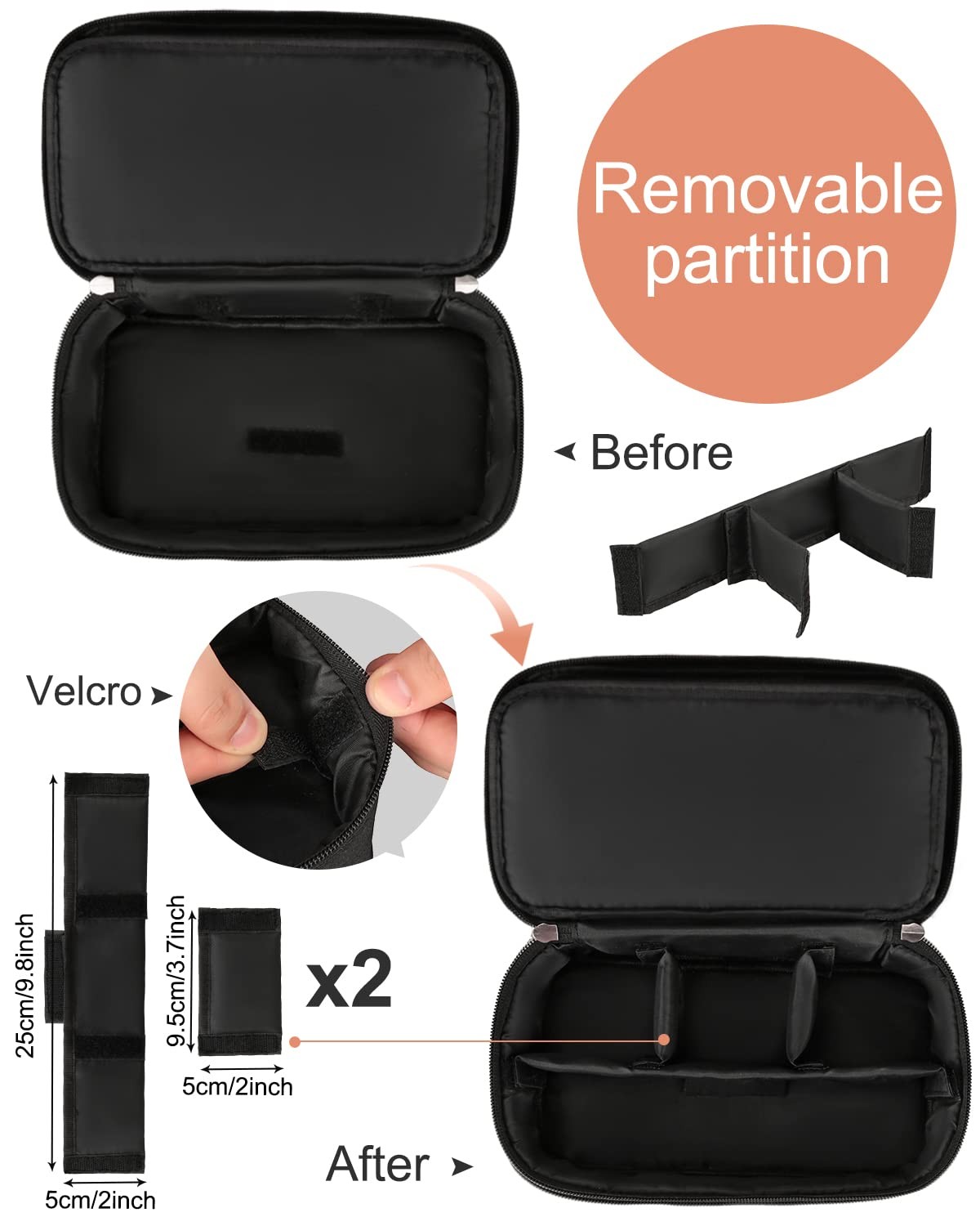 Meiiy Barber Tool Bag, Hair Clipper Bag Cutting 9x5x2.8 inches, Black-s