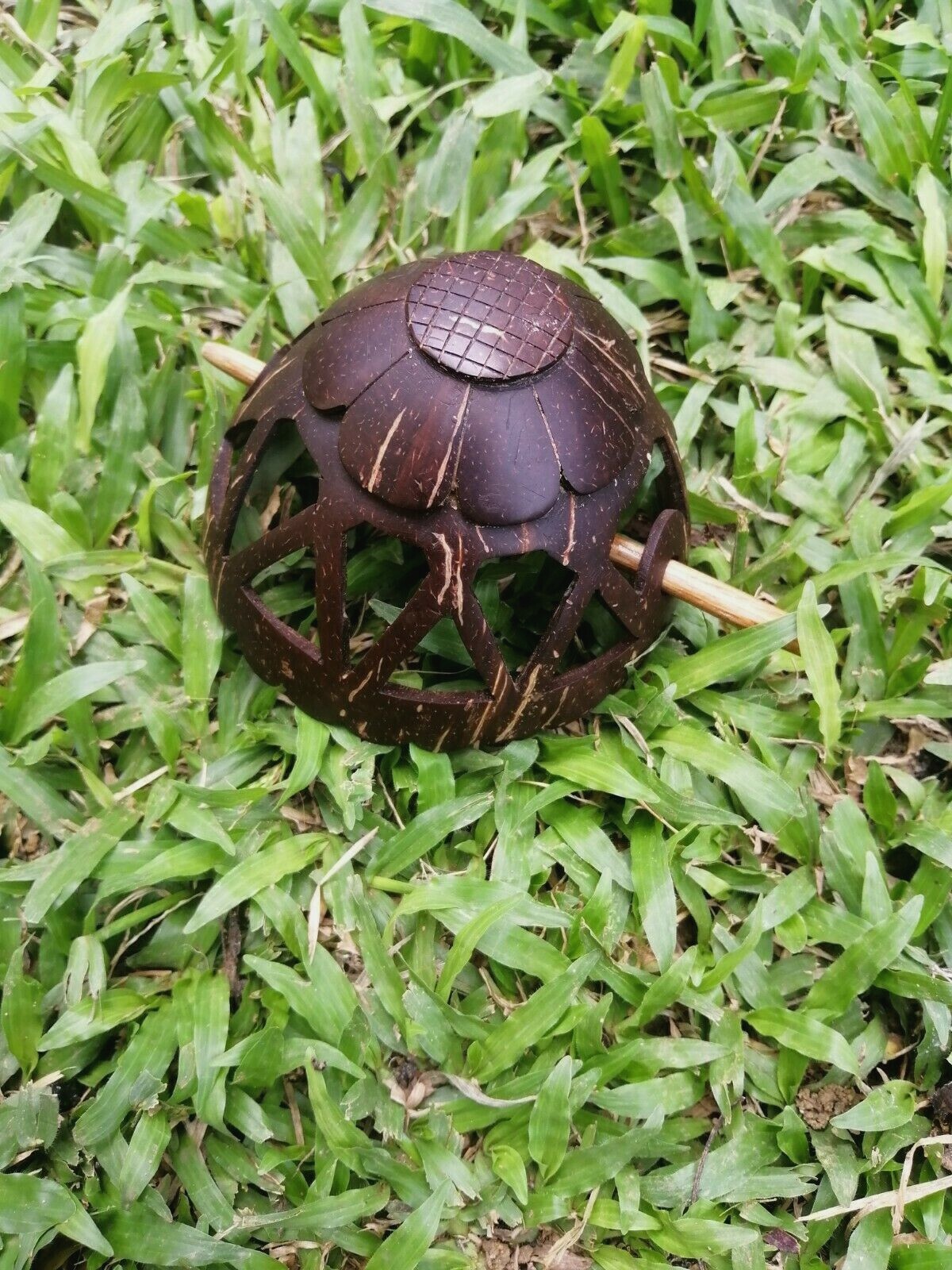 Caved Coconut Shell Traditional Bun Hair pin Decorative Vintage Women Sri Lanka