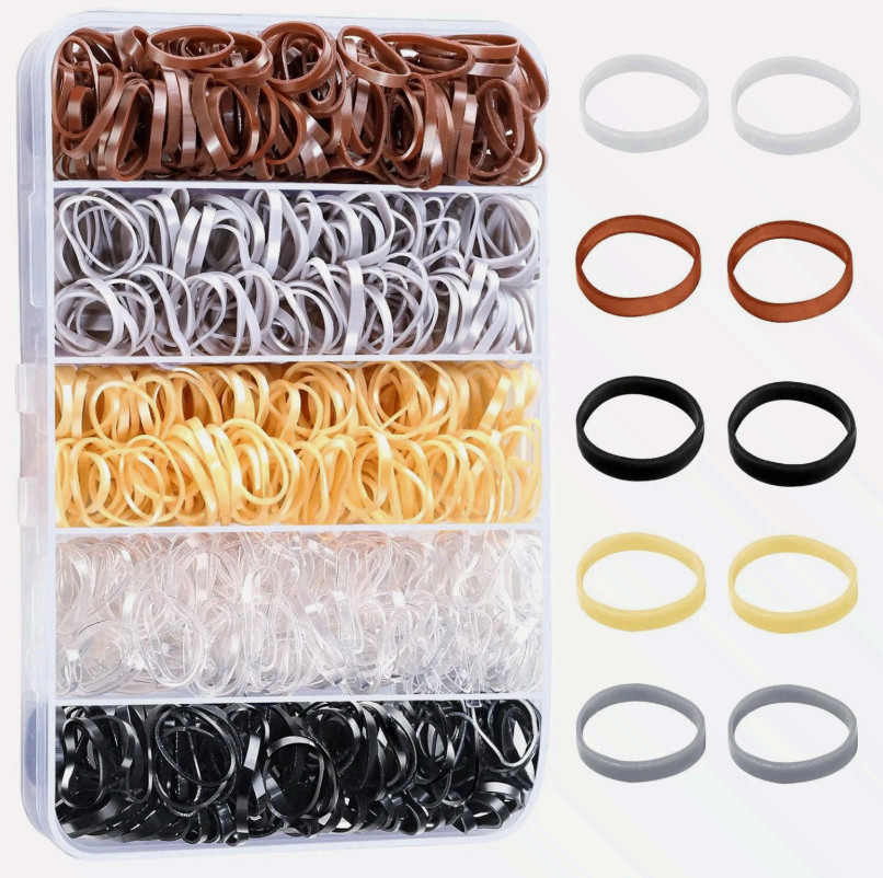 Elastic Hair Bands, 5 Colors 600 Pcs Hair Ties, Mini Hair Rubber Bands, Elastic