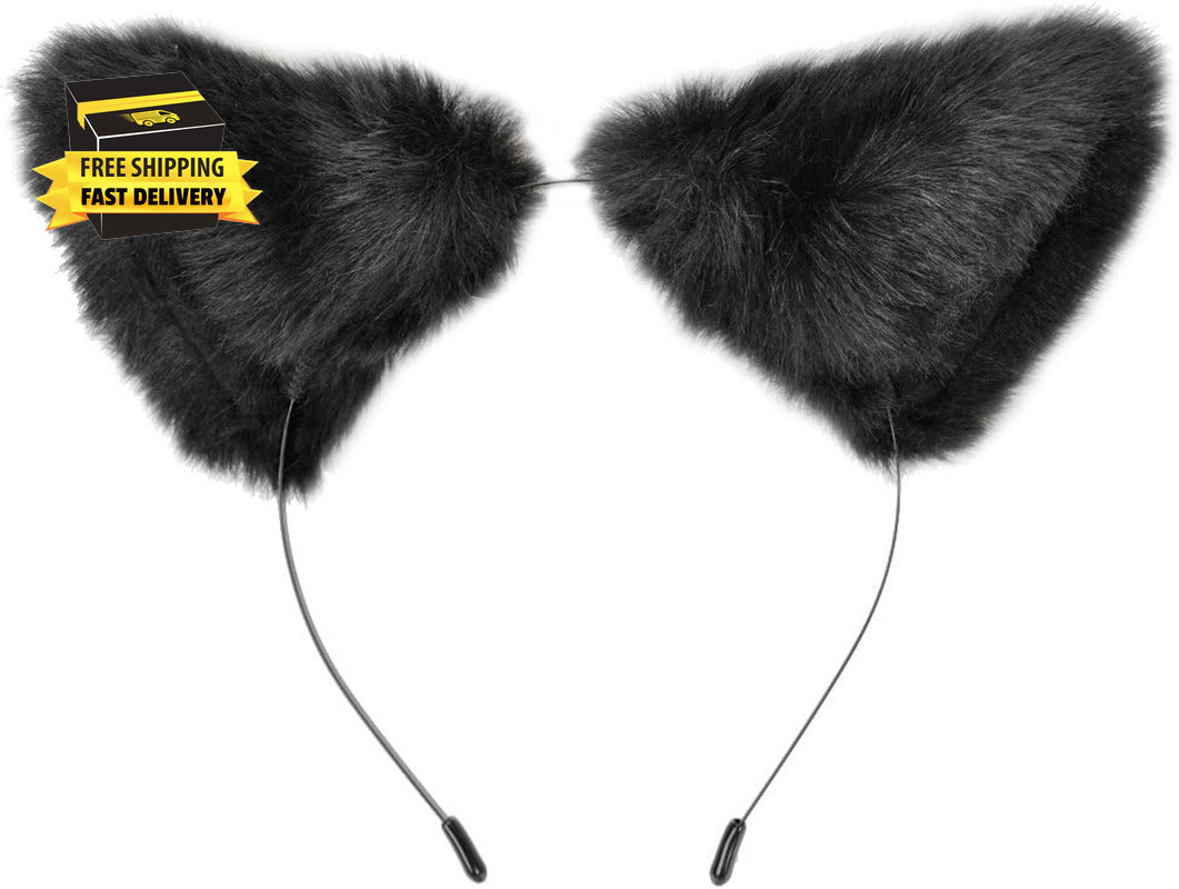 Long Fur Cat Ears Anime Cosplay Headband Hairband Halloween Cosplay Party Costum
