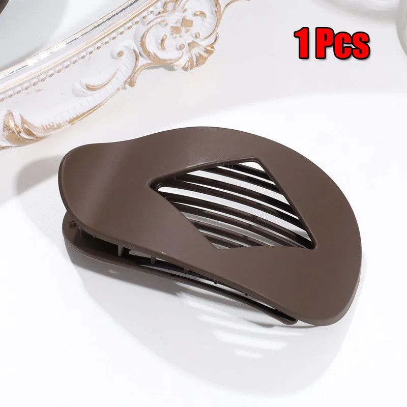 Leopard Flat Hair Claw Clip Matte Acrylic Oval Hair Accessory