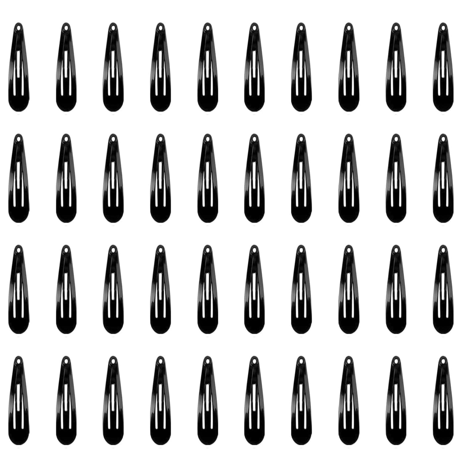 Clips for Hair Barrettes Women Metal Snap Hair Clips Accessories (50Pack, Black,