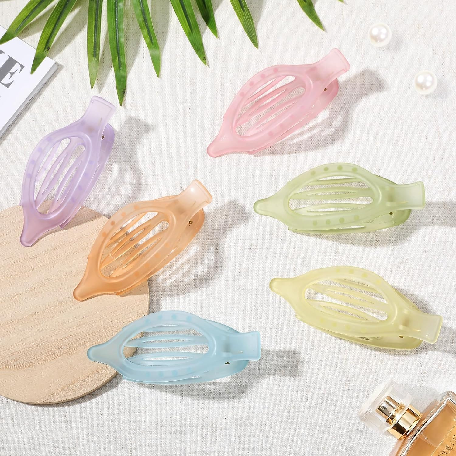 French Flat Hair Clips for Women – 6 PCS Strong Hold Claw Clips (Ice Cream)