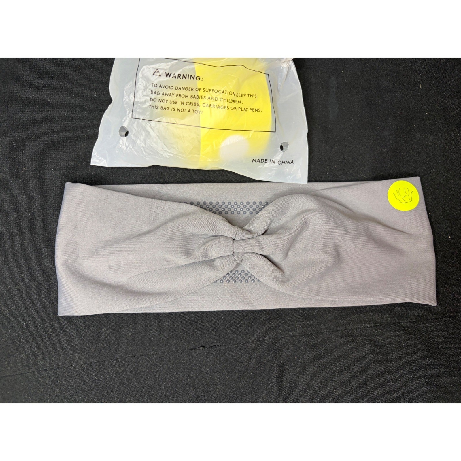 Drunk Elephant Gray Twist Front Non Slip Grip Athletic Yoga Headband