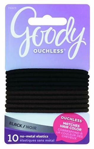 Goody Nonslip Womens Elastic Hair Tie 10 Count, Colour Collection Black 4MM MFB