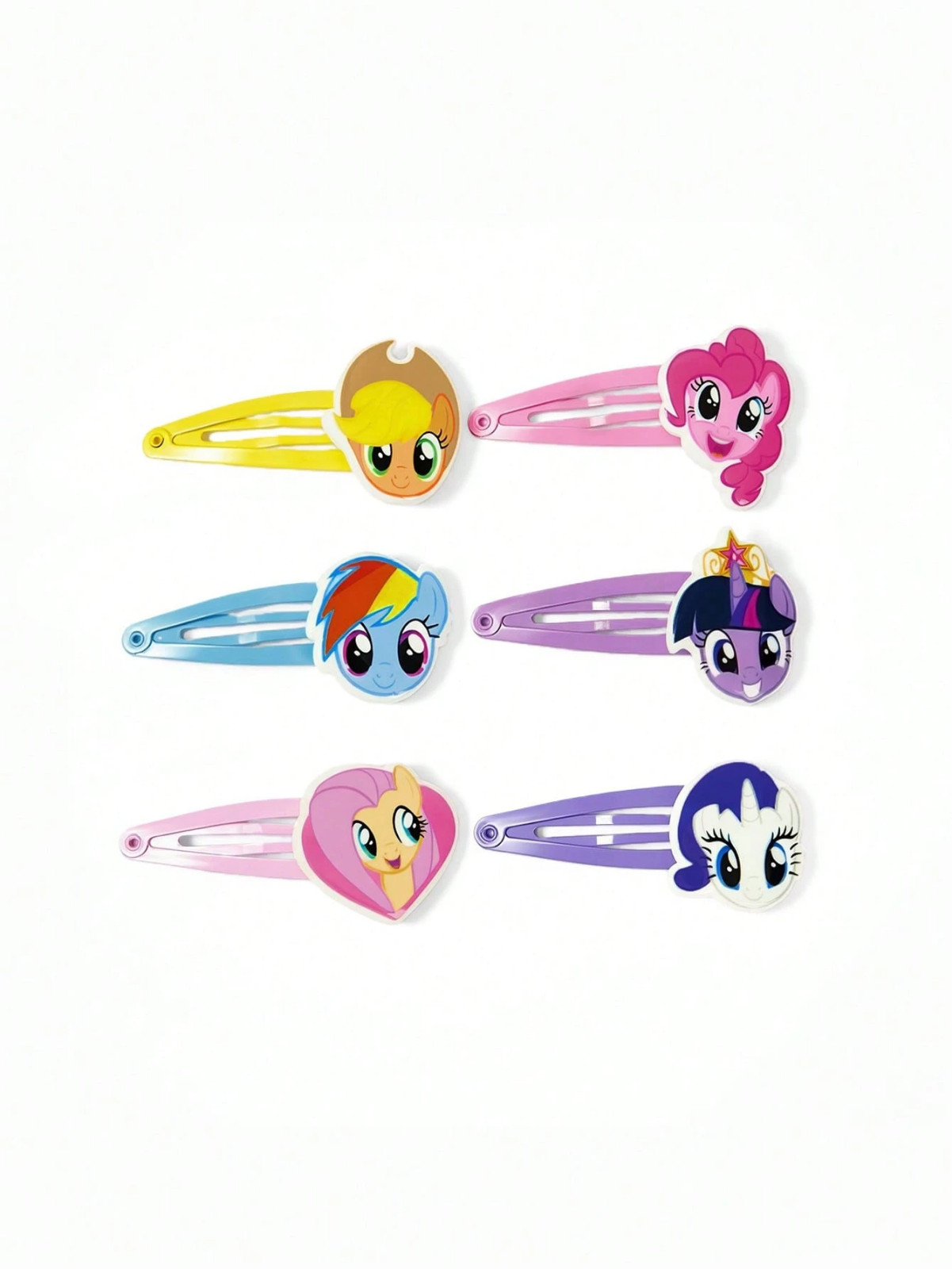 My Little Pony Cute Kawaii Y2K Contour Barrettes Snap Hair Clips – 6 Pairs