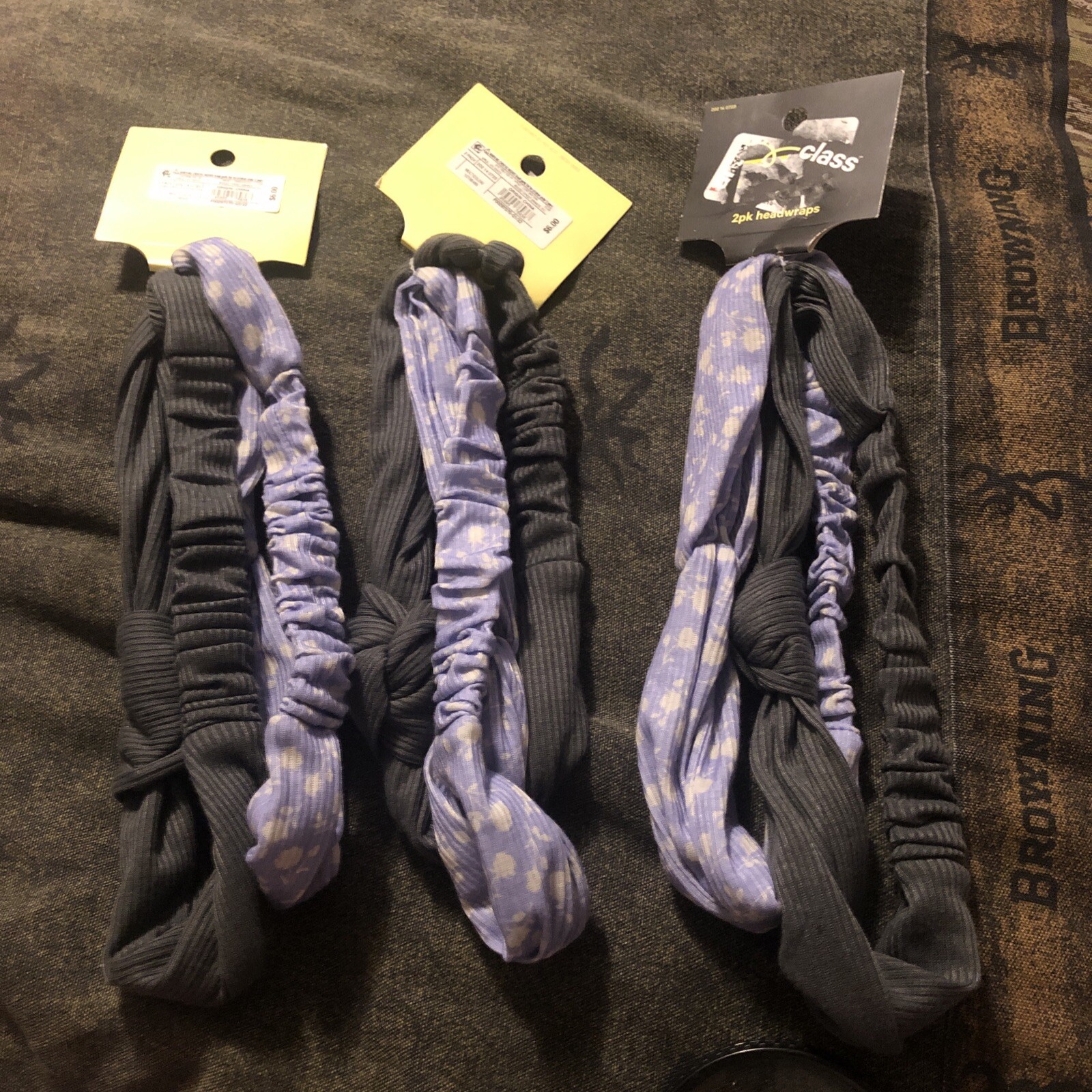 Lot Of (3) 2 Pack Art Class Head wraps Blue & Gray NEW Perfect Christmas Gift