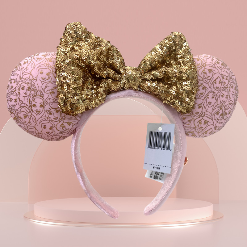 Disney` Parks Princess Pink & Gold Headband Mickey Minnie Mouse Ears