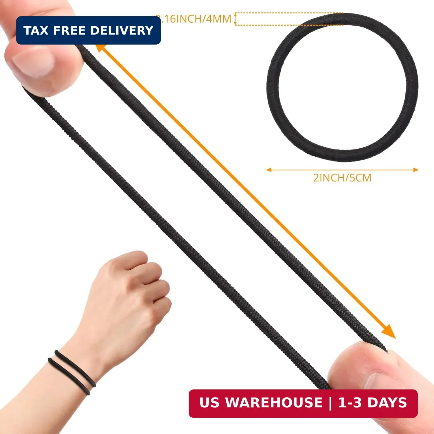 180Pcs Black Hair Ties No Damage Value Size Ouchless Elastics Hair Bands Ponytai