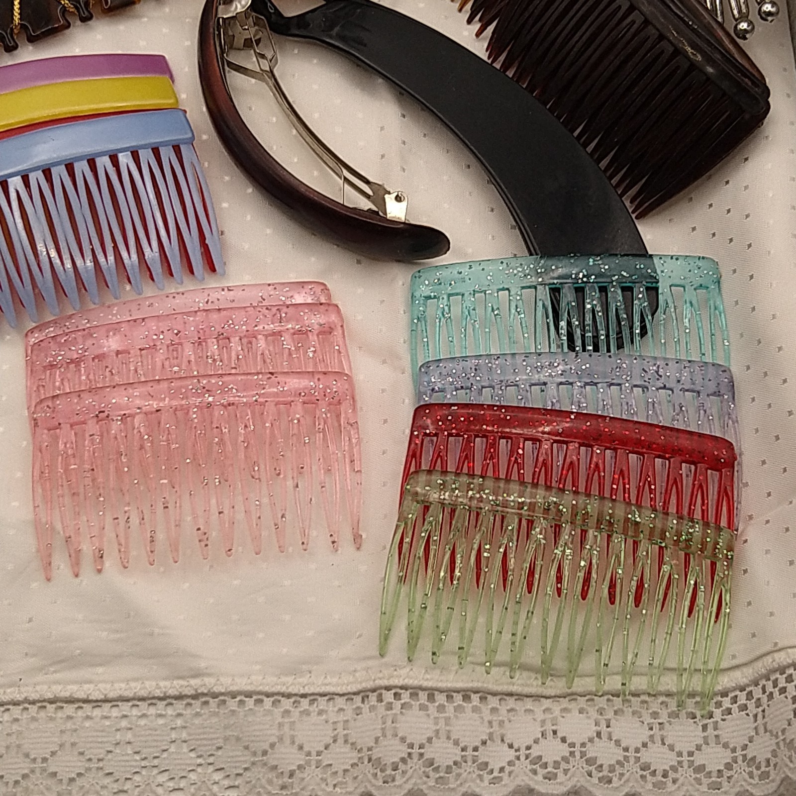 80s Hair Lot Claws Banana Clips Bun Chop Stick Barrette Side Comb Tortoise 30pcs