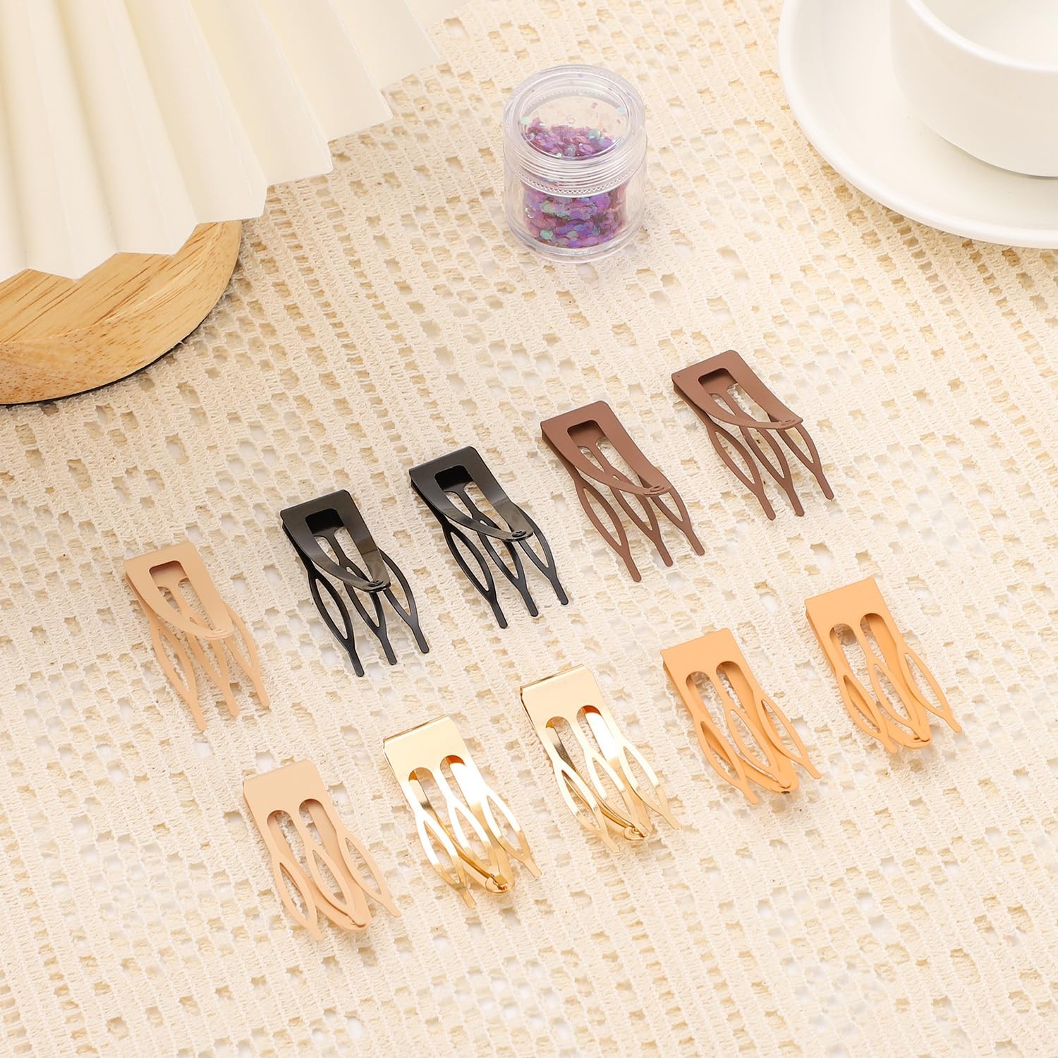 10 Pcs Double Grip 10 Count (Pack of 1), Black, Brown, Beige, Khaki, Gold