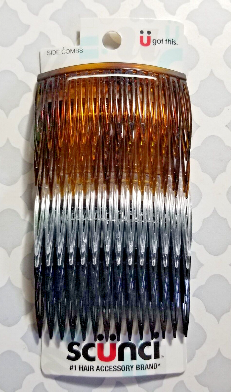 SCUNCI Side Combs 3 Colors 10 Count Hair Accessories All Ages 3″ Size