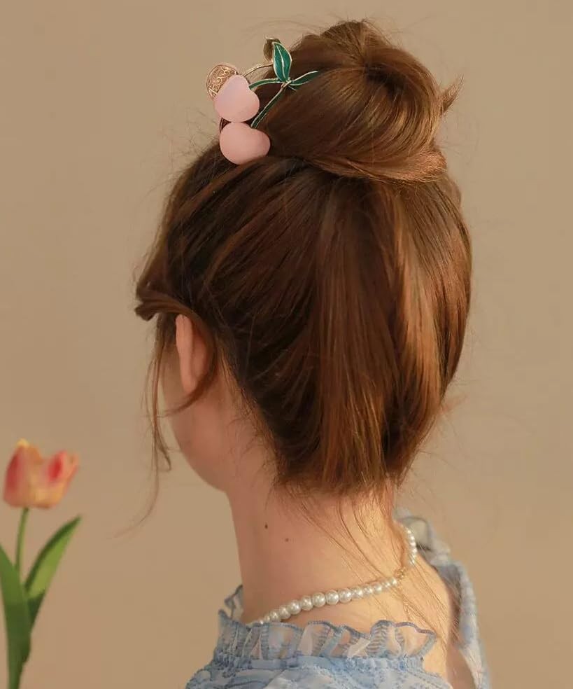 Hair Claw Clips for Women, 2Pcs Large Non-Slip 2 Count (Pack of 1), Cherry