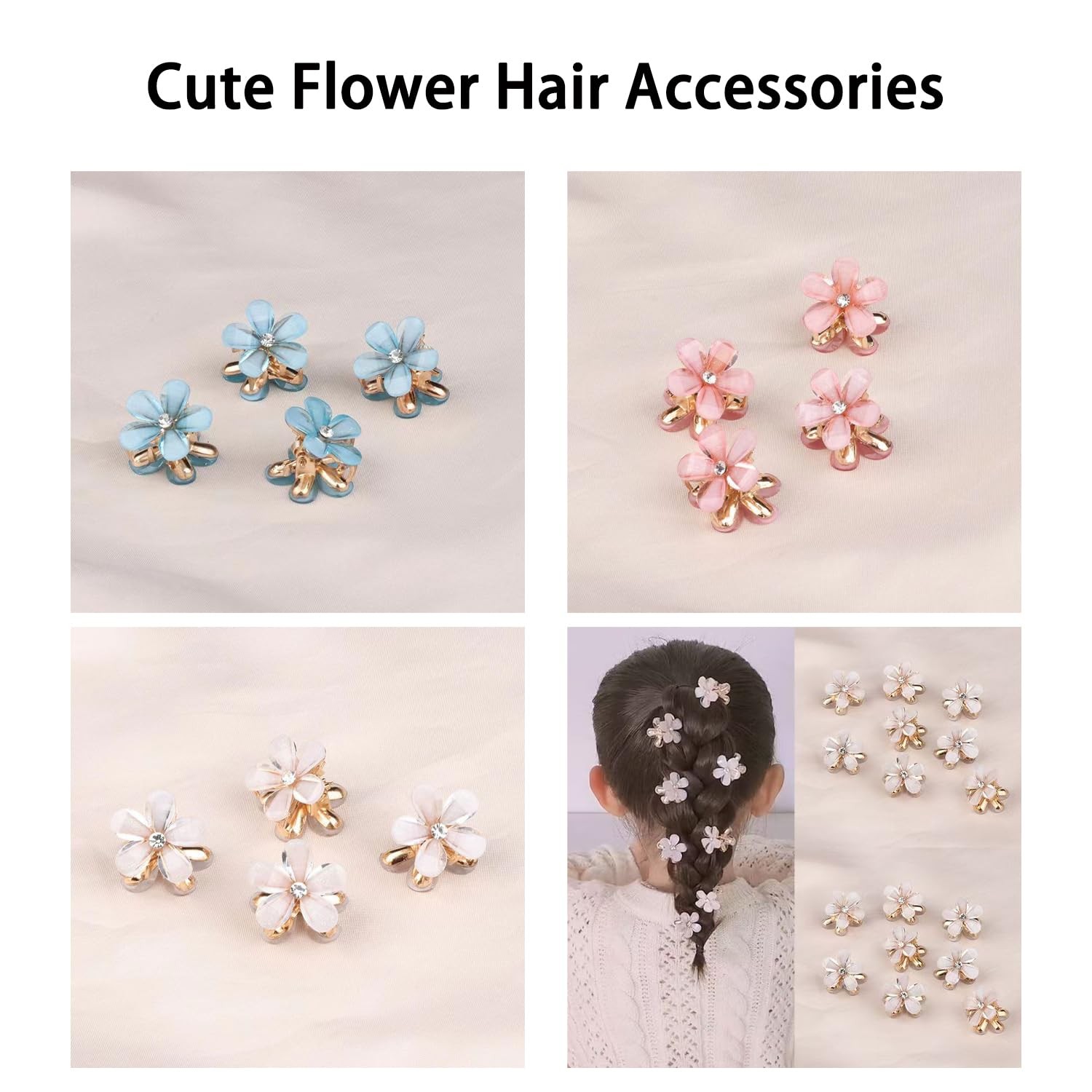 12Pcs Flower Hair Clips for Women Claw Clips for Thick and Thin Hair Small an…