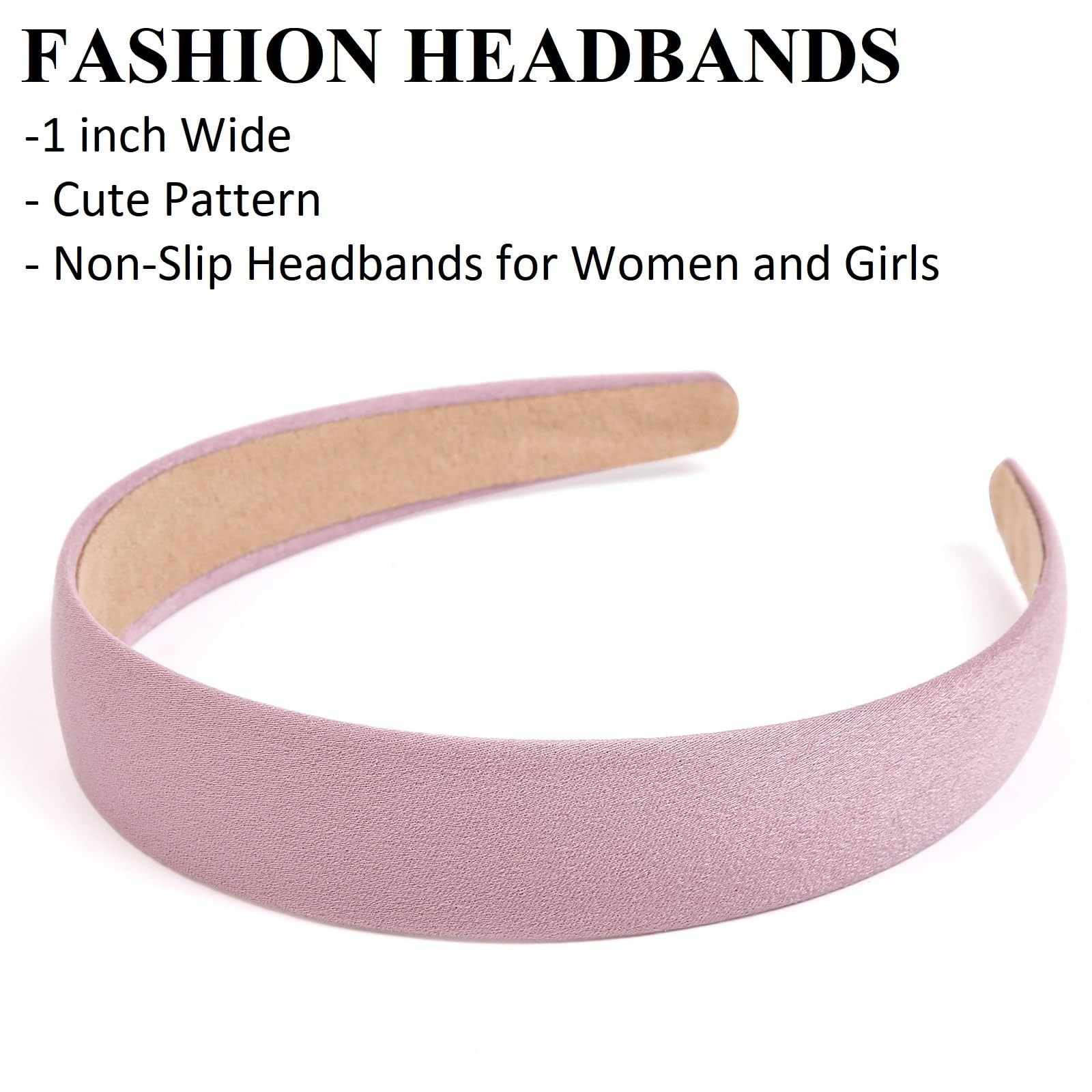 4 PCS 1 Inch Wide Fall Trendy Non Slip Elastic Headbands For Women Girls