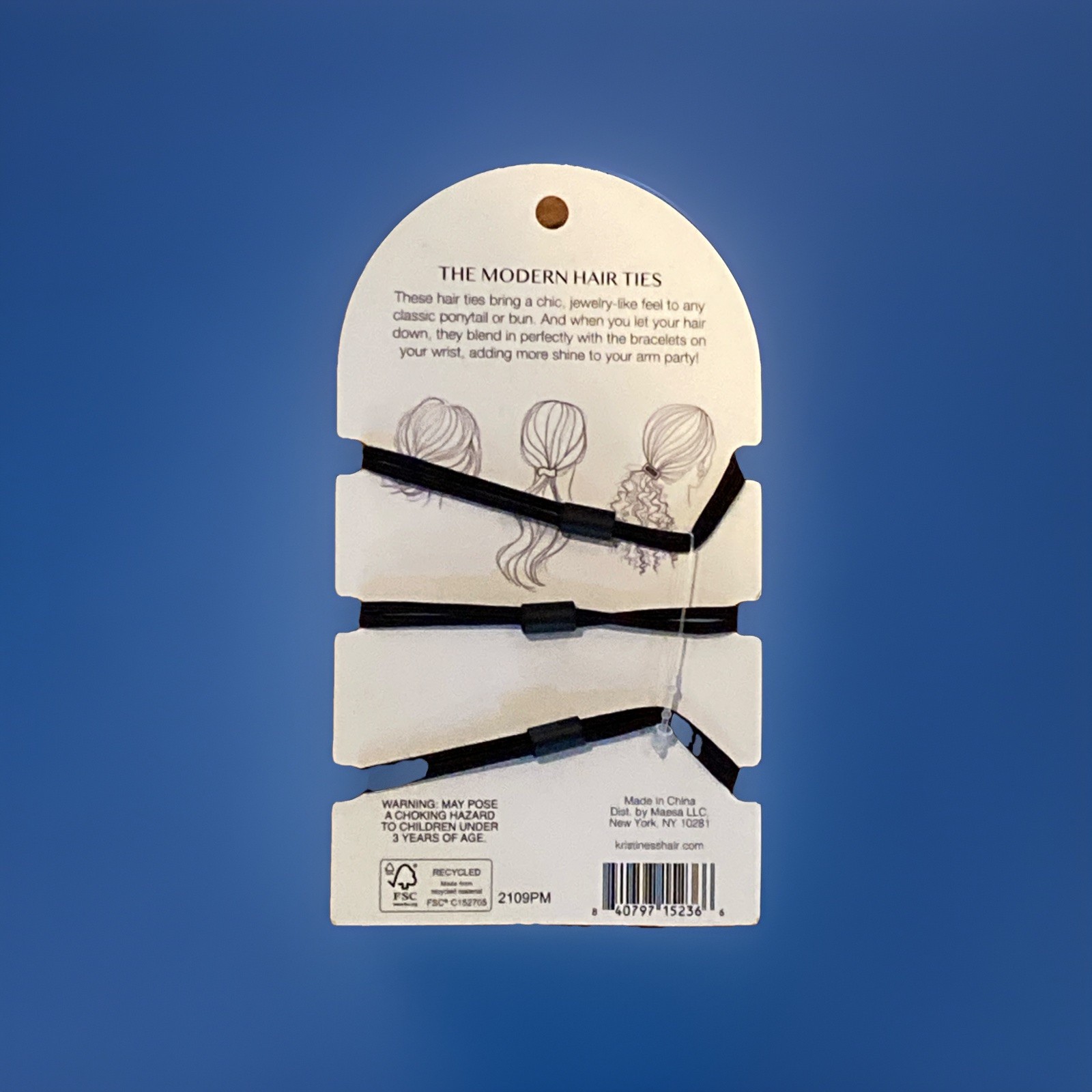 Kristin Ess Modern Hair Ties Set of 3 Piece Gold