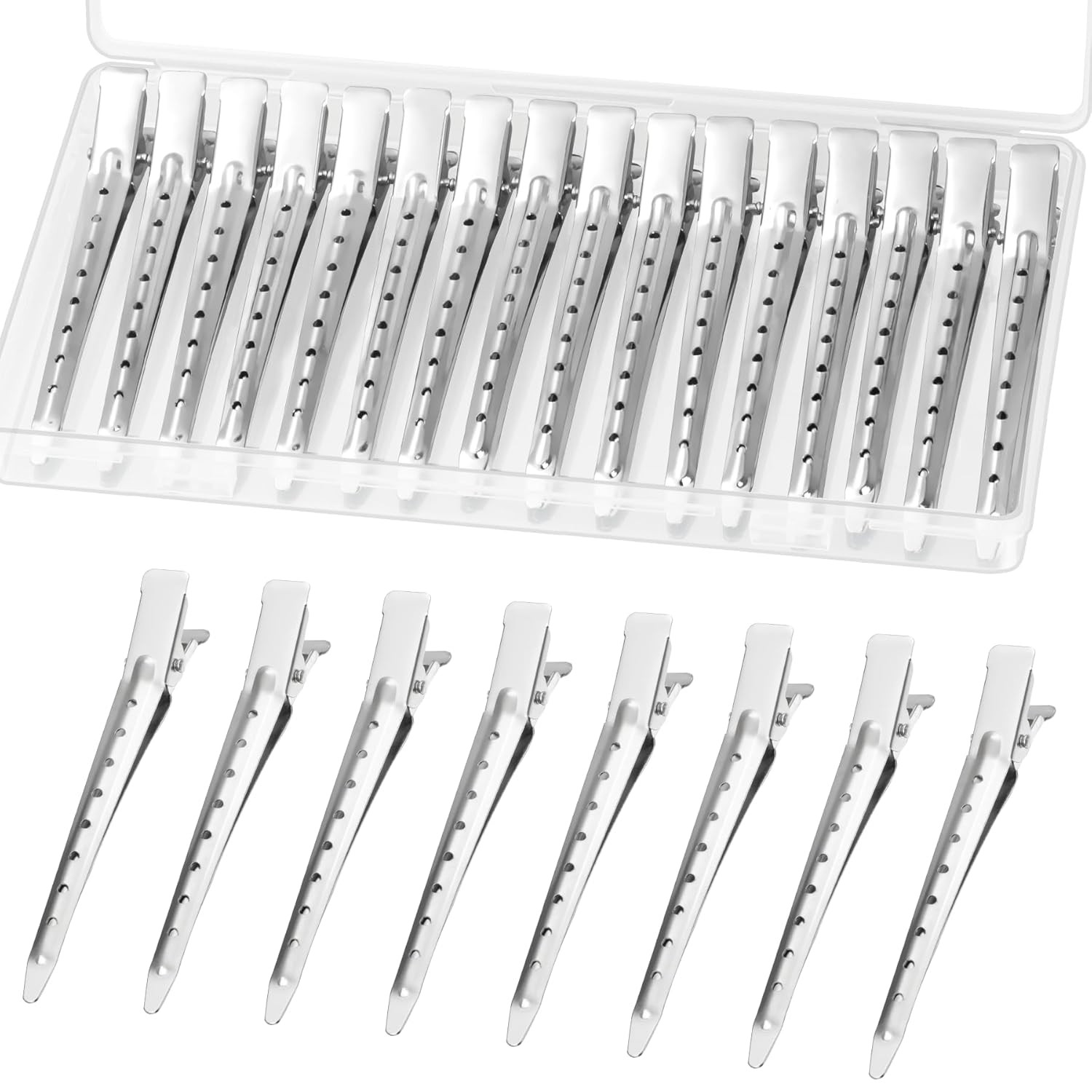 24 Pcs Duck Billed Hair Clips for Styling Sectioning, 3.5 Inch Metal Alligator H