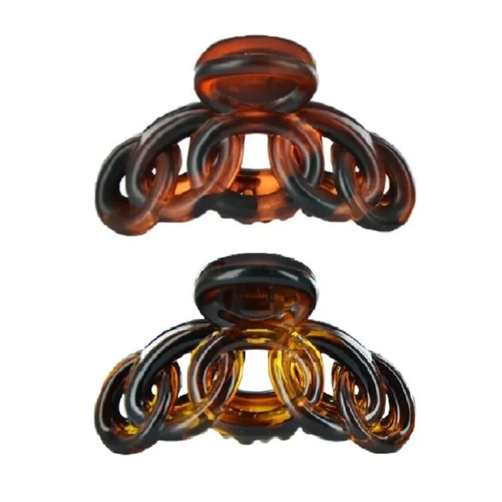 Jaw Hair Clips Tortoise Shell Chain – 2 Pcs