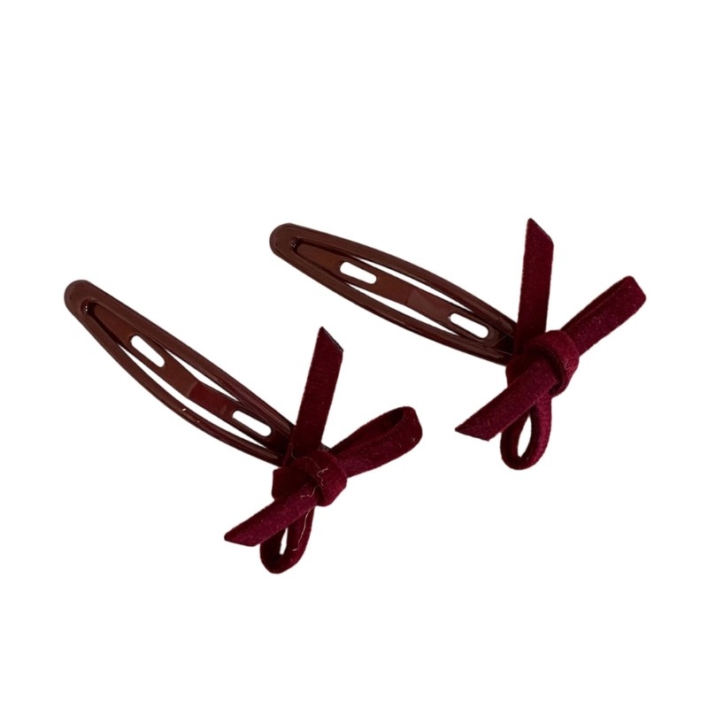 1 Pair Velvety Hair Bowknot Clip Fashionable Hairpin for Daily Special Occasion