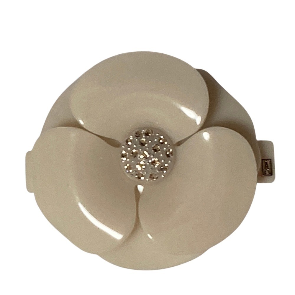 ALEXANDRE DE PARIS Flower Motif Camellia Pastel Barrette Beige Women USED