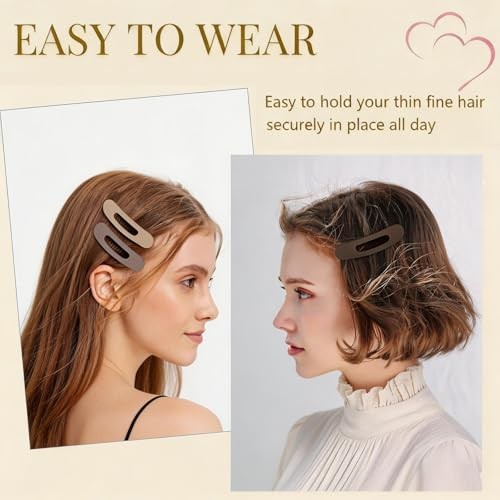 Lahnie Small Flat Hair Clips for Women Girls – 8 Pack Flat Claw Neutral Matte