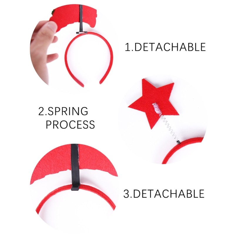 Christmas Headpiece Plastic Frame Fabric Holiday Photo Booth Prop