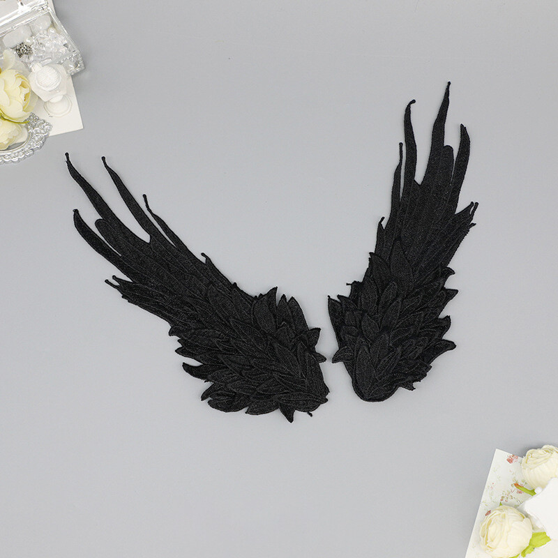 Feather Angel Wing Hair Clips Hairpin Halloween Cosplay Embroidery Edge Clip 1x