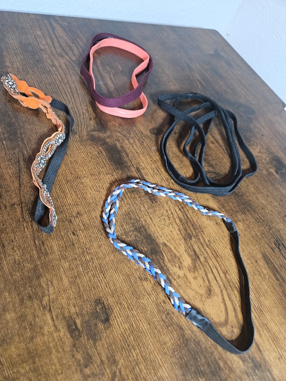 Lot 7 Headbands ✨ Boho Braided, Rhinestone, Elastic Hair Bands Mixed Styles Set