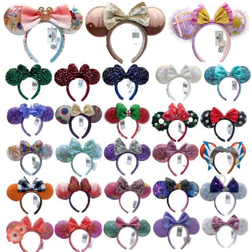 US Stock Disney-Park Mickey Minnie Mouse Ears 198+ Styles Sequined Headband