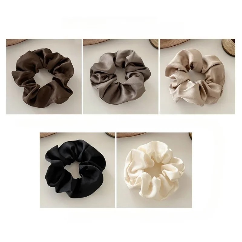 5PCS Satin Hair Scrunchies Large Elastic Hair Ties Ponytail Holder Hair Accessor