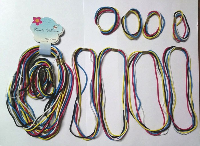 CHOOSE -2 MM THICK 4 SET OF 5 RUBBER HEADBAND + 5 PONTAIL BAND ELASTIC BAND