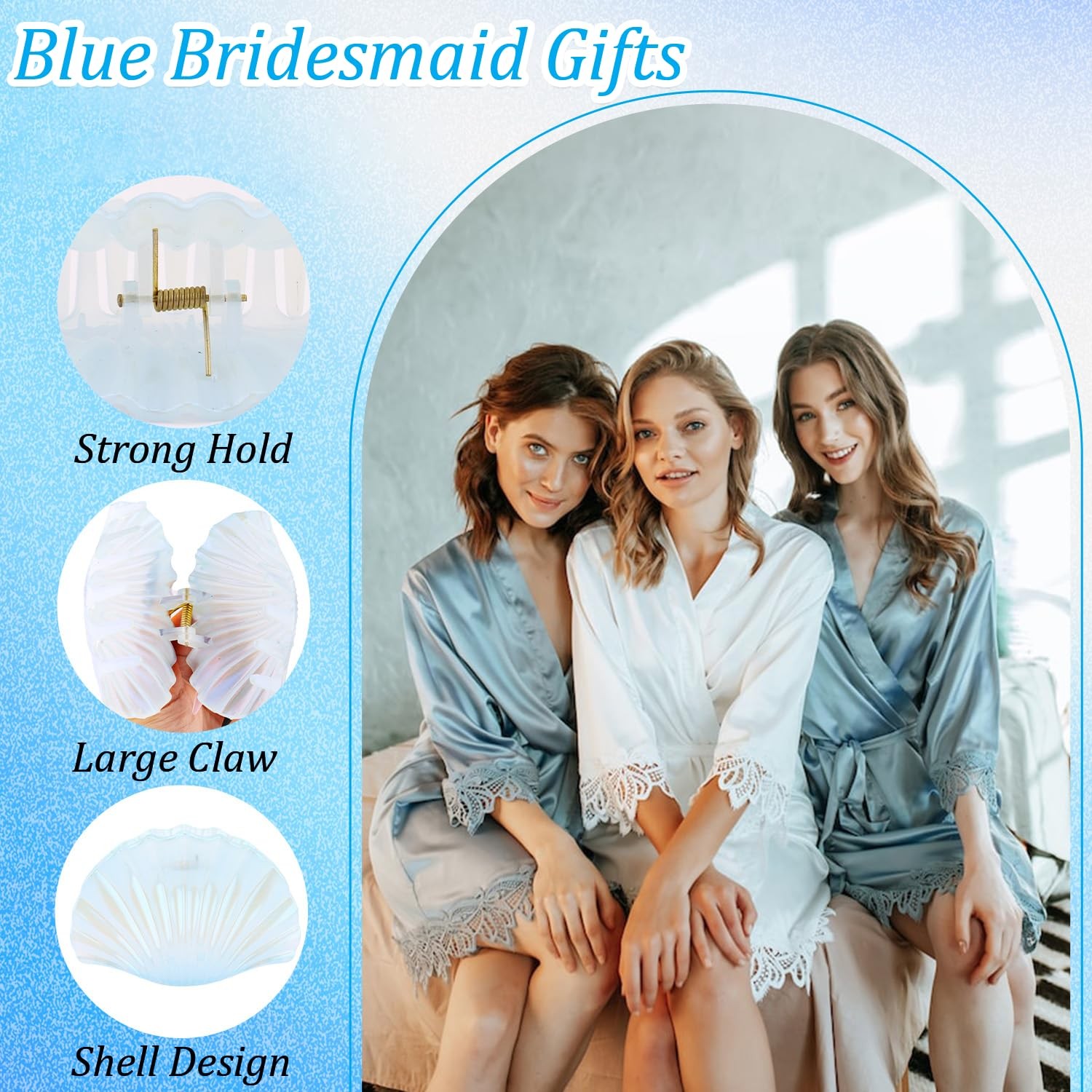 Yuxiaoyu Bridesmaid Proposal Gifts 8PCS Beach Claw Clips With Seashell 1+7