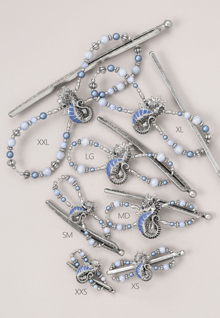 Lilla Rose Athena Seahorse Silver Flexi Hair Clip FX-3060 M (Medium)