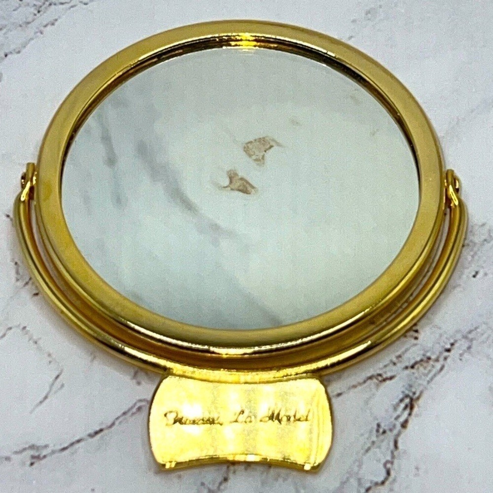 VINTAGE Compact Mirror Gold Tone Made in ITALY