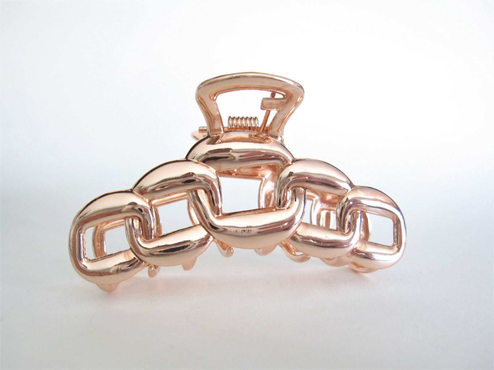 Rose gold or silver metal chain link hair claw clip jaw clip