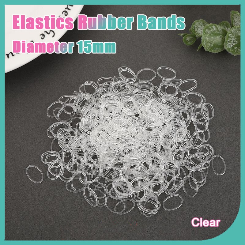100x Mini Clear Hair Elastics Rubber Bands Small Bands Braids Braiding Plaits