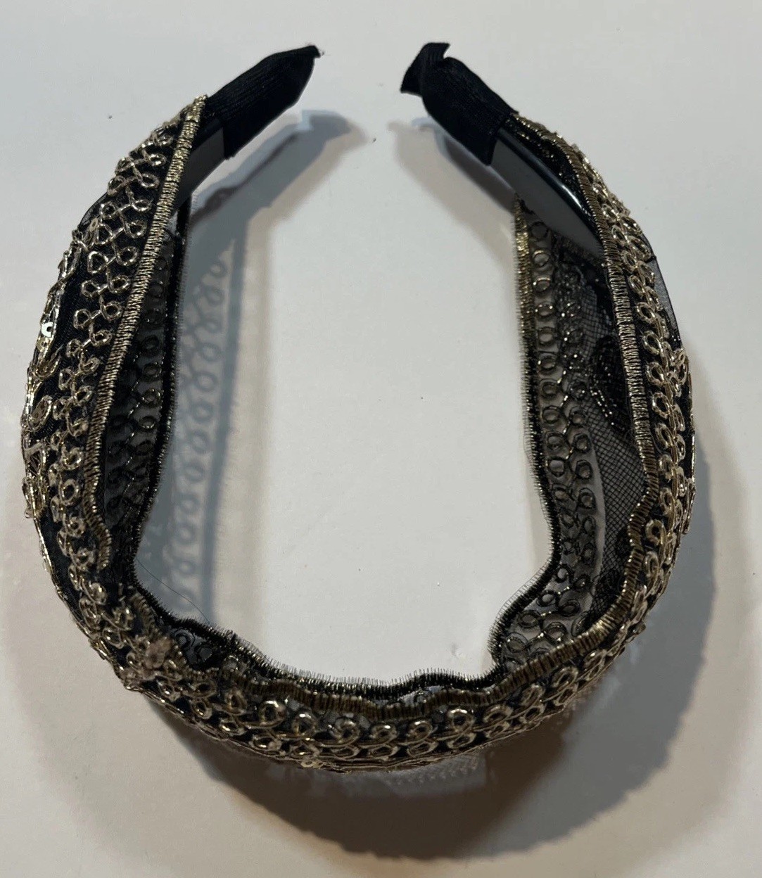 Ladies Brown And Black Lace Headband – good quality-