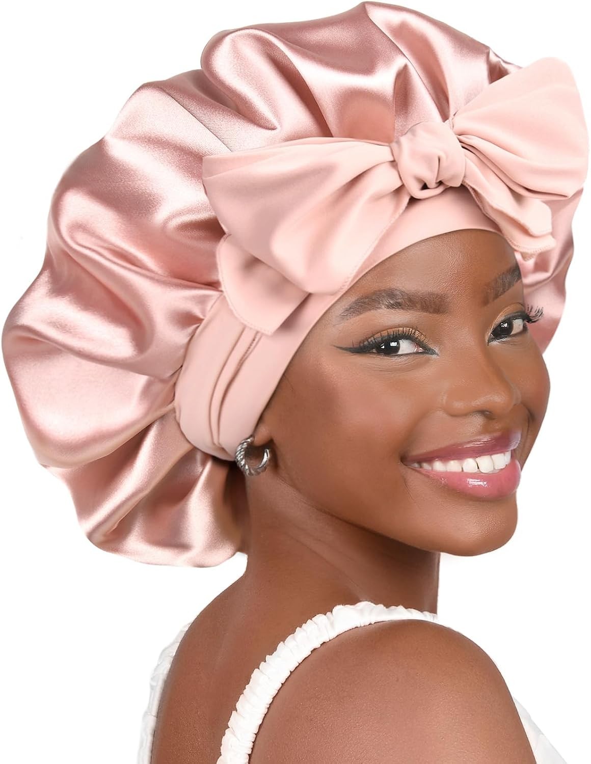 Adjustable Satin Bonnet for Sleeping Women Double Layer Hair Wrap