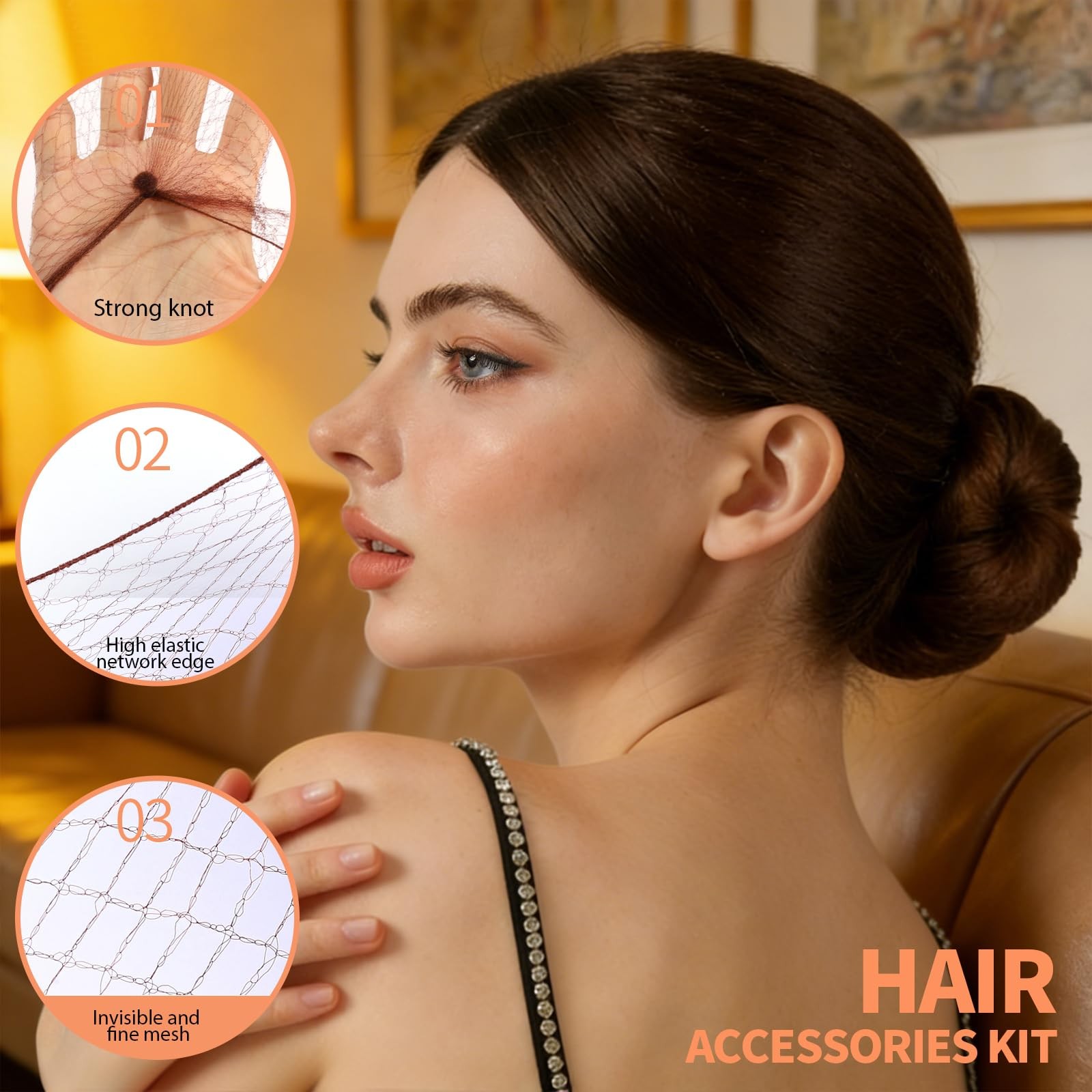 Teenitor Hair Net Set, Includes 20 Pcs 1 Count (Pack of 1), Brown