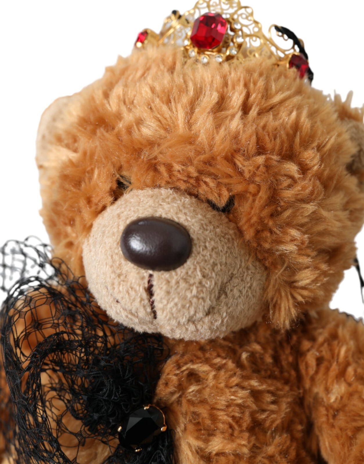 DOLCE & GABBANA Diadem Brown Teddy Bear Gold Crystal Crown Hair Band RRP 1100usd