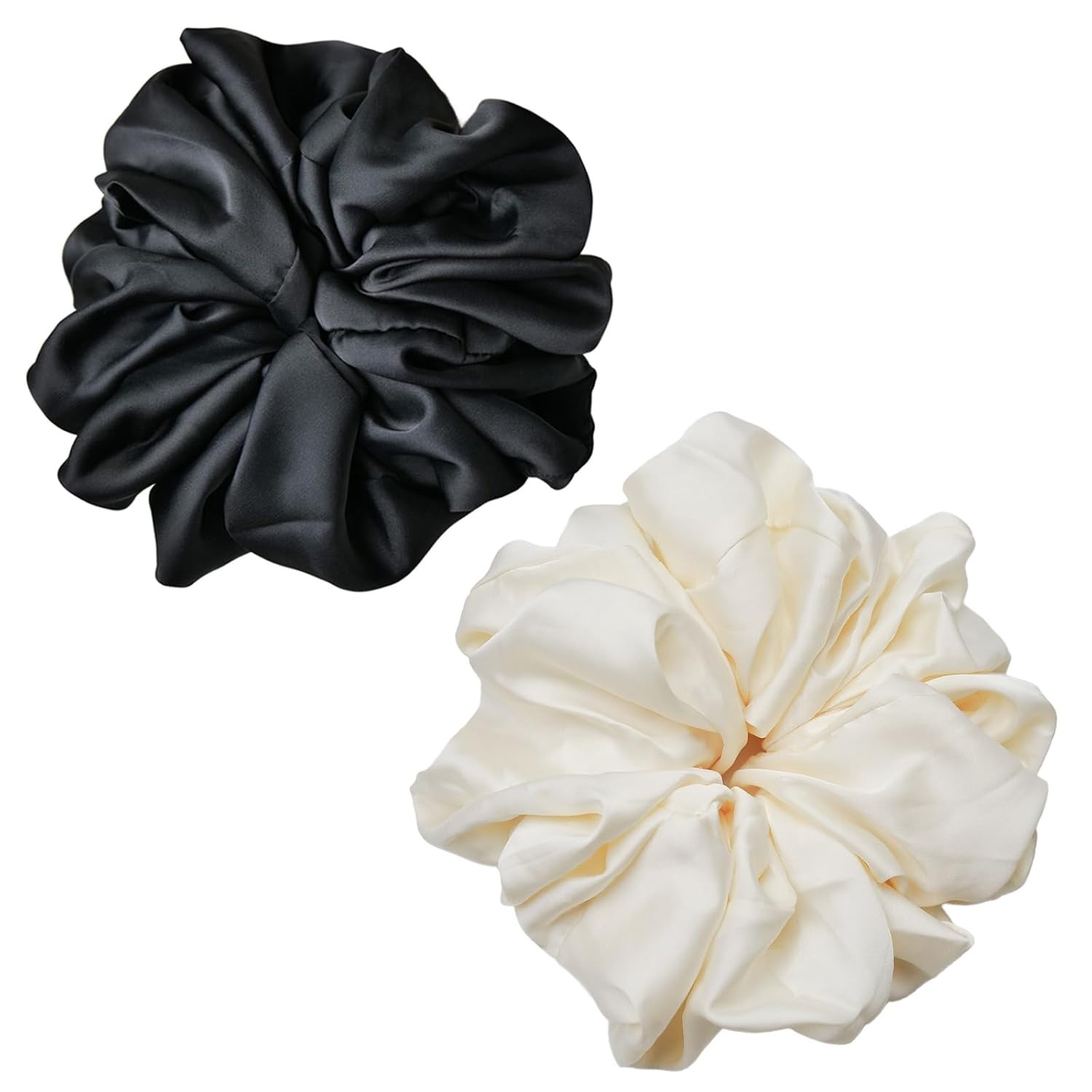 Oversized Satin Scrunchies for Women – 2 Pack Extra Large Hair Ties Accessories,