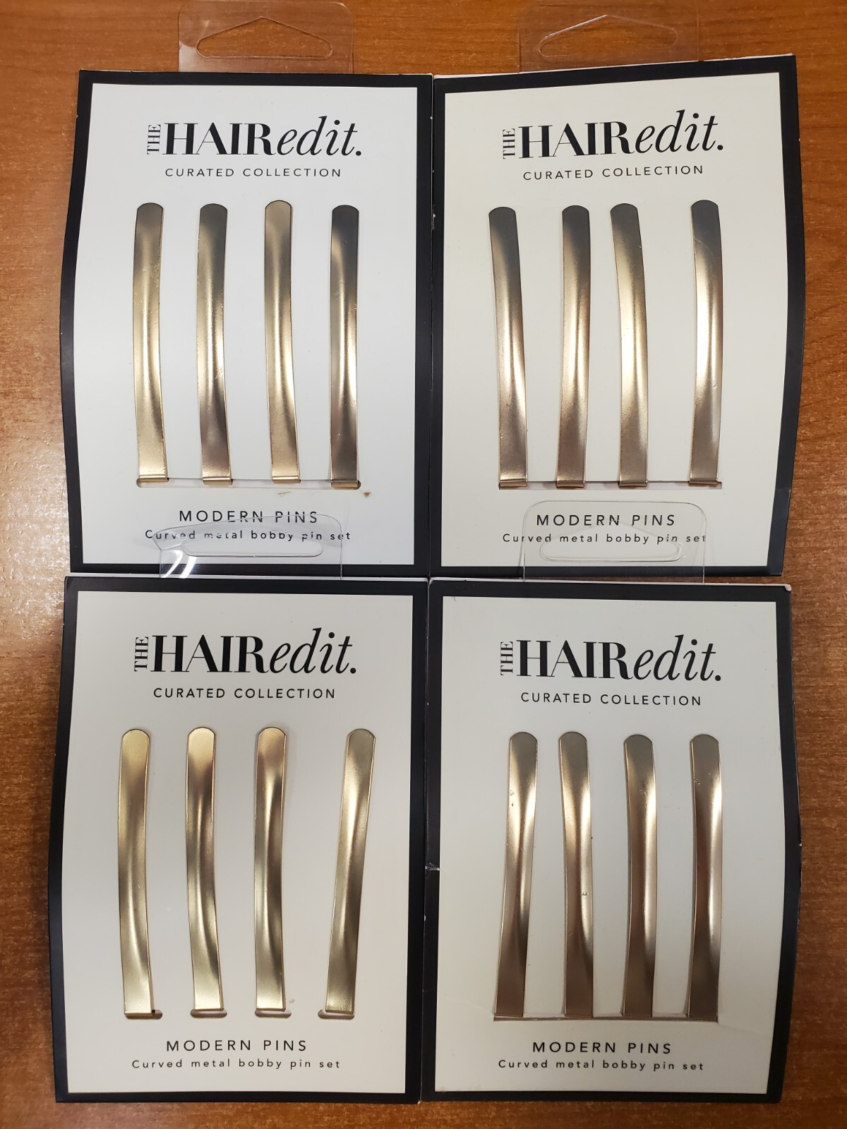 4 Pks of 4: The Hair Edit Gold Bobby Pin Set Hir Clips Hairpin (2909) R9P1a