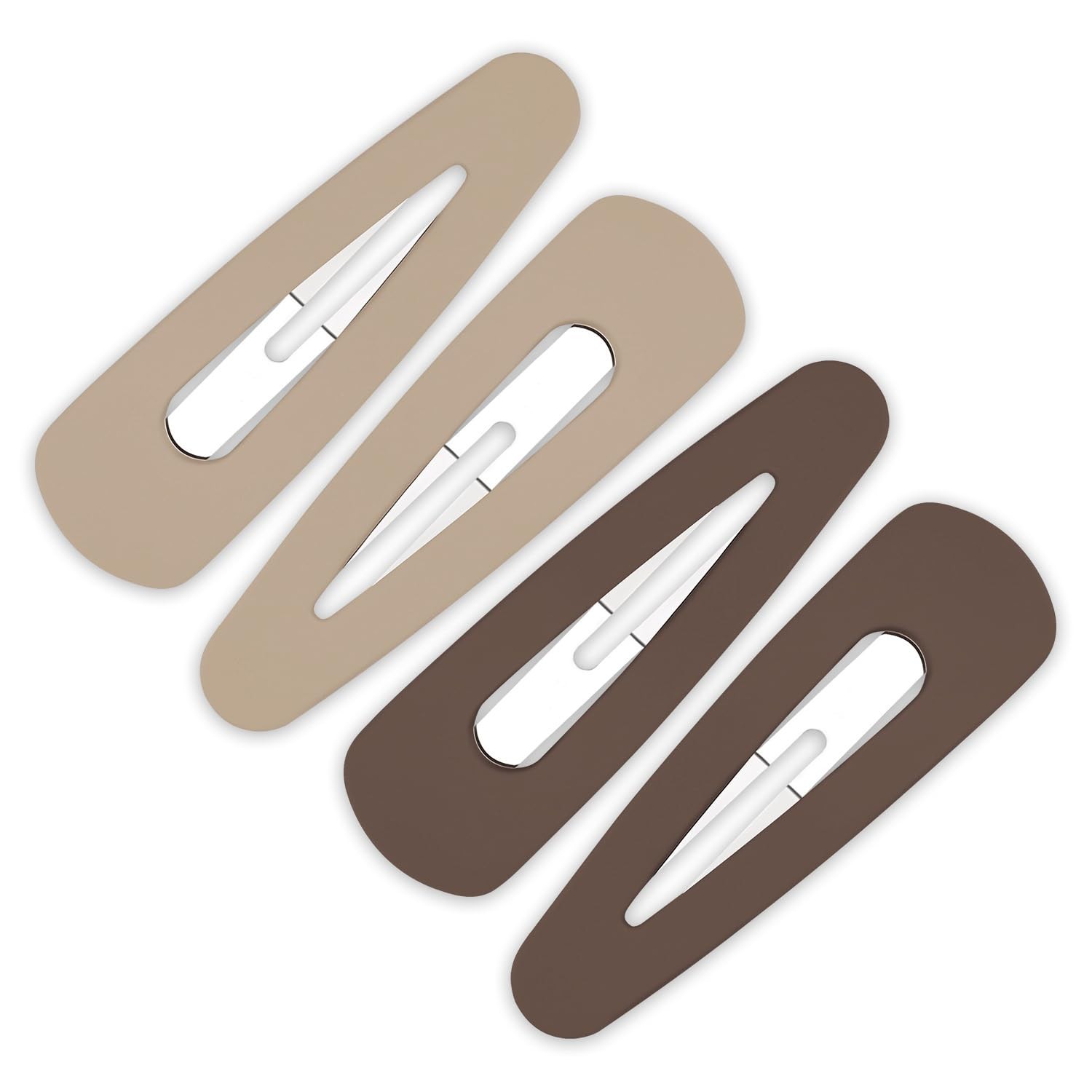 4PCS Large Snap Hair Clips, Acrylic Metal Hair Barrettes, Matte Snap Clips fo…