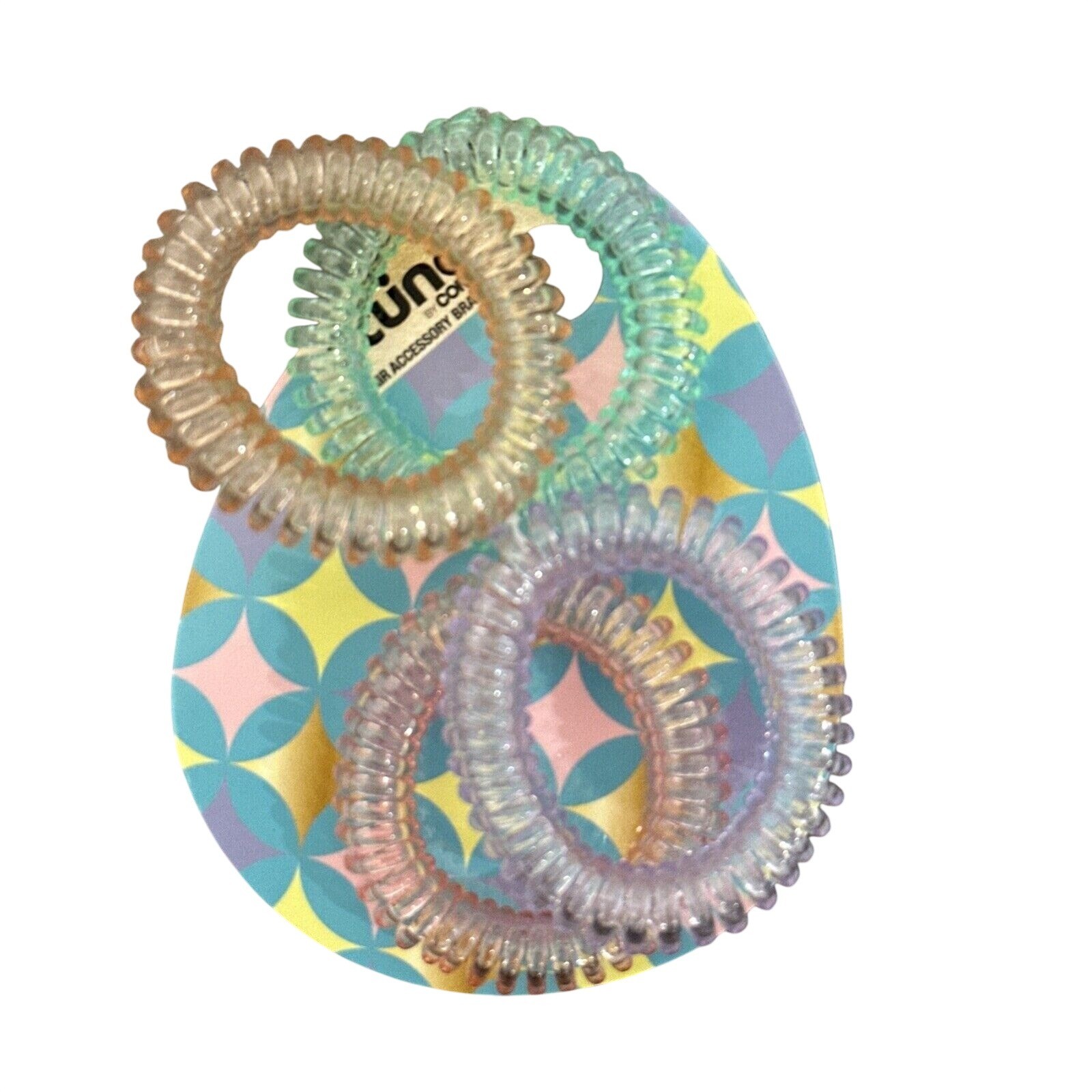 Scunci 4 Piece Hair Spirals Pastels Pink Green Orange Purple